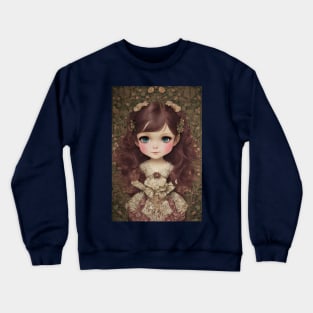 Cute Adorable Vintage Style Chibi Kawaii Girl Art Crewneck Sweatshirt